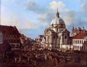 Bernardo Bellotto New Town Market Square with St. Kazimierz Church. Spain oil painting artist